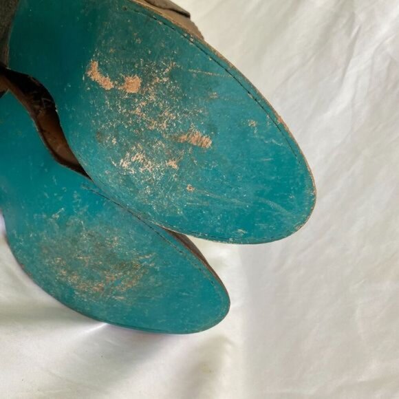 Lane PLAIN JANE PJ Brown Cowboy Boots Booties Size 6 Short Leather Western Ankle - Picture 11 of 11